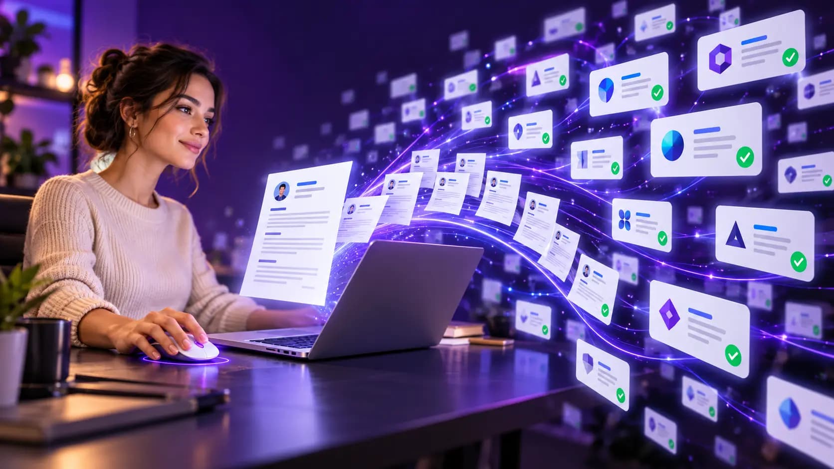 AIApply promotional image for finding matching roles and applying with less busywork